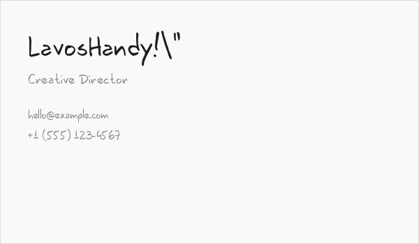 LavosHandy!" Business Card