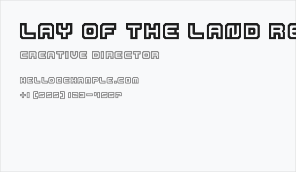 Lay Of The Land Regular Business Card