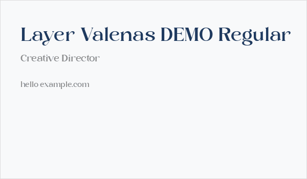 Layer Valenas DEMO Regular Business Card