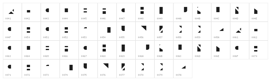 Layered Letters Light Layer Character Map