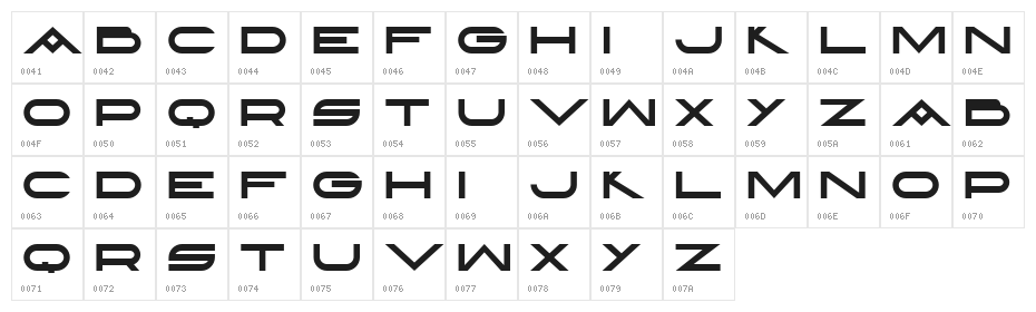 Layered Letters Regular Character Map