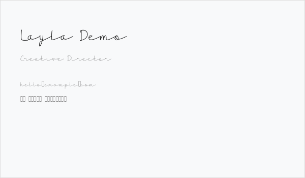 Layla Demo Business Card