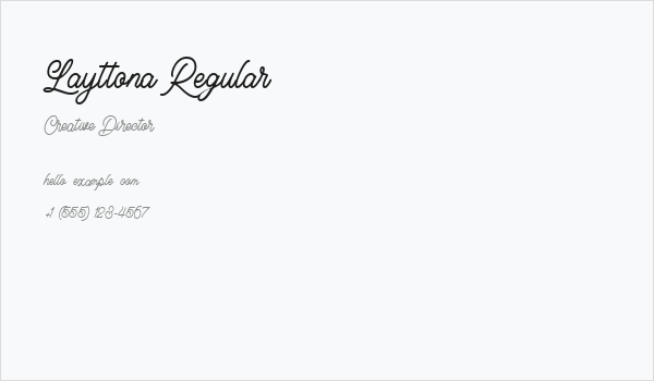 Layttona Regular Business Card