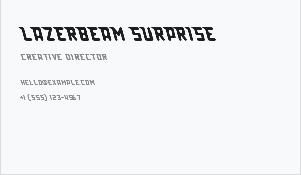 Lazerbeam surprise Business Card