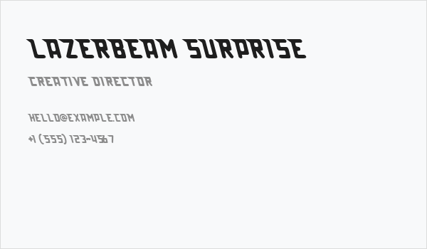 Lazerbeam surprise Business Card