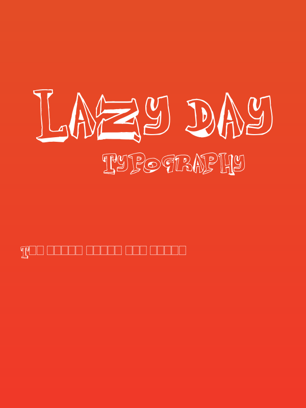 Lazy Day Poster
