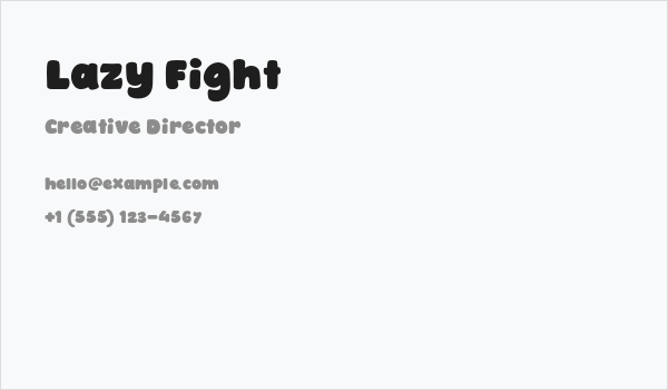 Lazy Fight Business Card