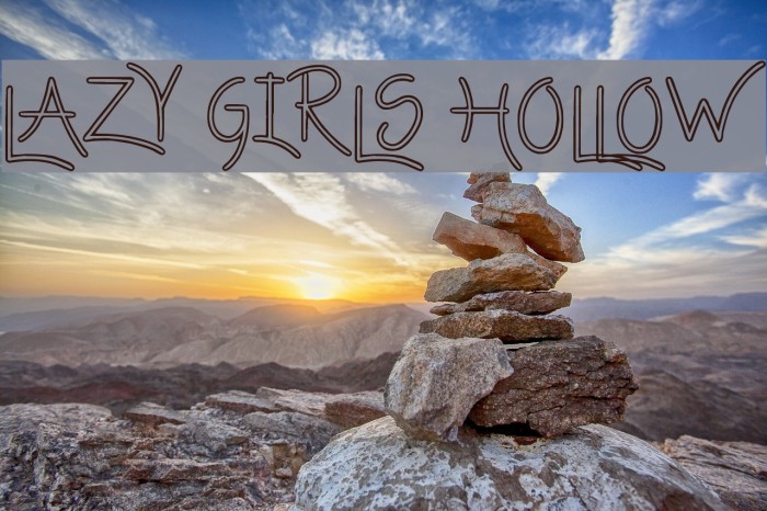 Lazy Girls hollow Font examples
