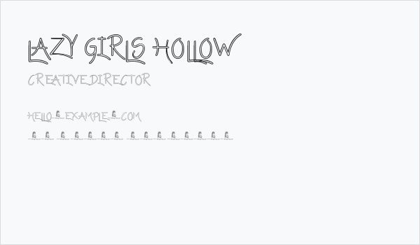Lazy Girls hollow Business Card