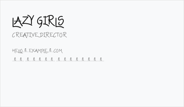 Lazy Girls Business Card