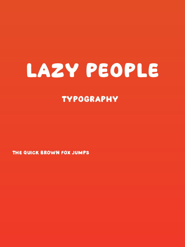 Lazy People Poster