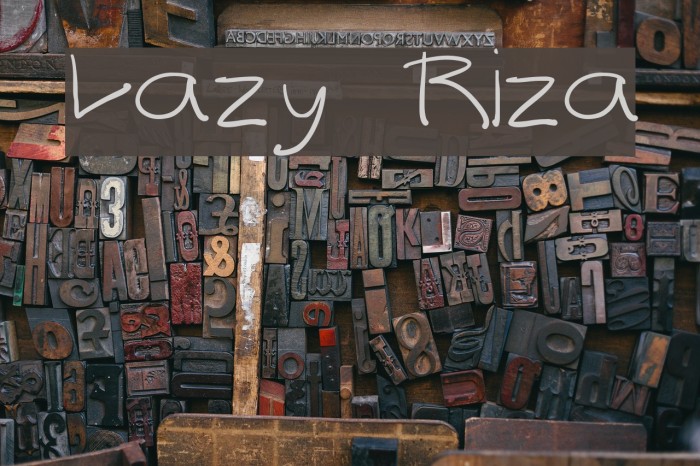 Lazy Riza Font examples
