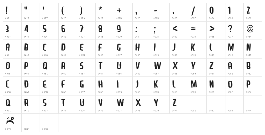 Lazy Sans Character Map