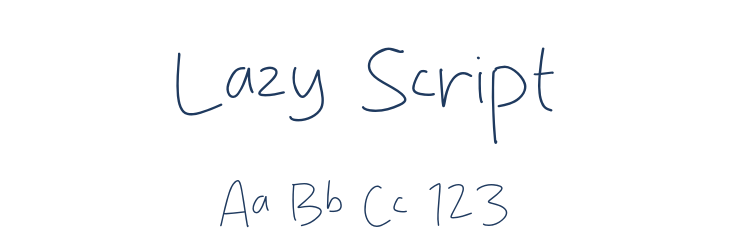 Lazy Script Font Preview
