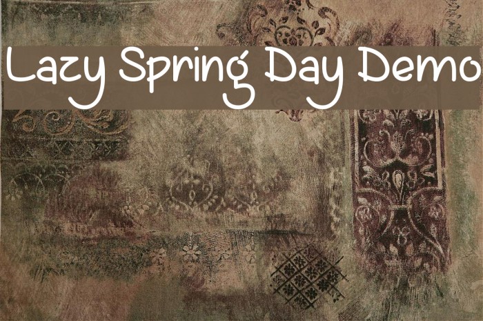Lazy Spring Day Demo Font examples