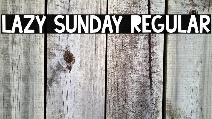 Lazy Sunday Regular Example 2