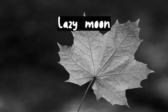 Lazy moon Font examples
