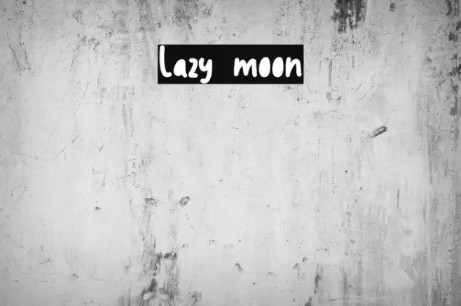 Lazy moon Font examples