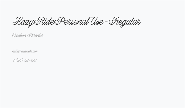 LazyRidePersonalUse-Regular Business Card