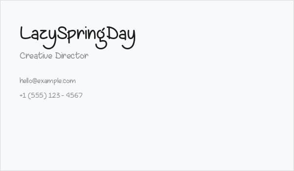 LazySpringDay Business Card