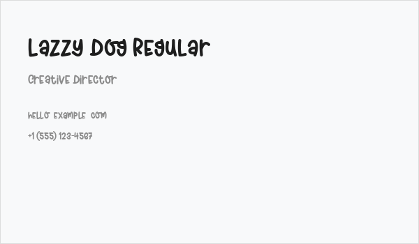 Lazzy Dog Regular Business Card