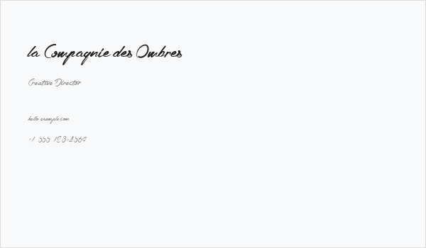 la Compagnie des Ombres Business Card