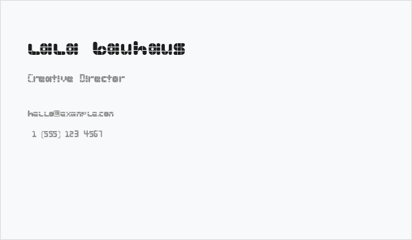 lala bauhaus Business Card