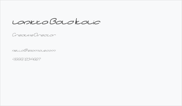 lanitta Bold Italic Business Card