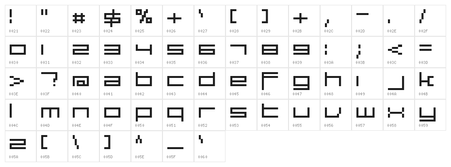 large9 Normal Character Map