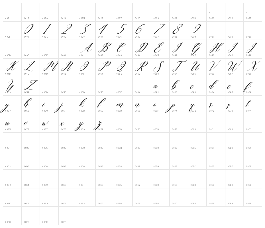 lastnight Character Map