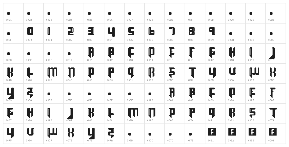 lava lava Regular Character Map