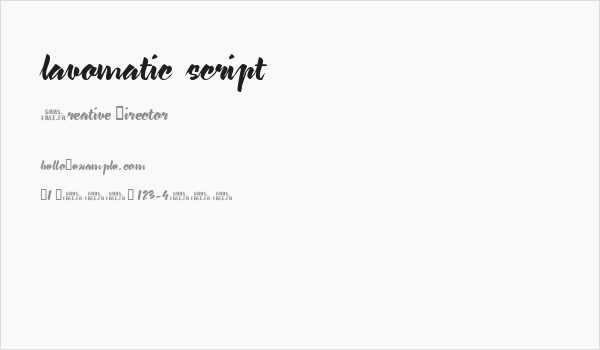 lavomatic  script Business Card