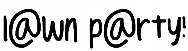 lawn party!  Frei Schriftart Herunterladen