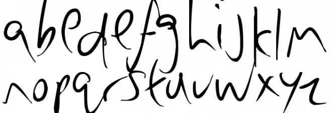 lazy writer Schriftart Kleinbuchstaben
