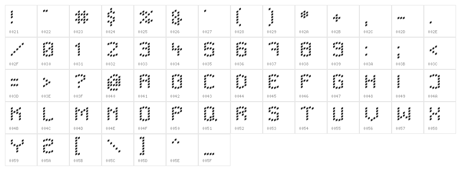 LBC Dots Character Map