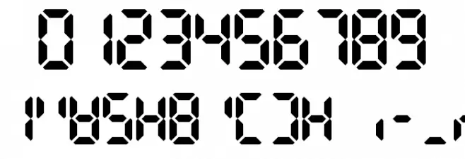 LCD AT&T Phone Time/Date Font OTHER CHARS