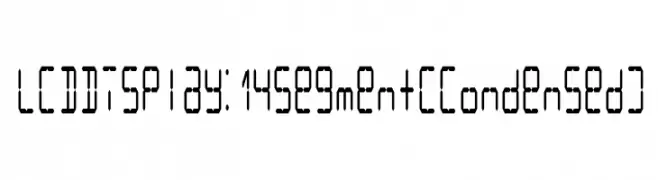 LCD Display: 14 Segment (Condensed)  नि: शुल्क फ़ॉन्ट्स डाउनलोड