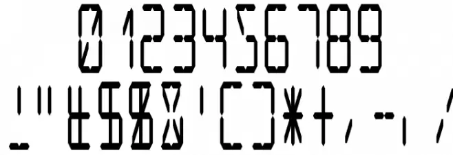 LCD Display: 14 Segment (Condensed) Font OTHER CHARS