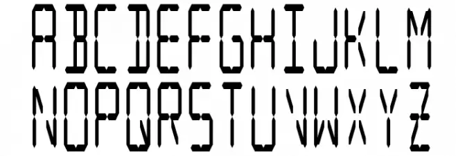 LCD Display: 14 Segment (Condensed) Schriftart Groß