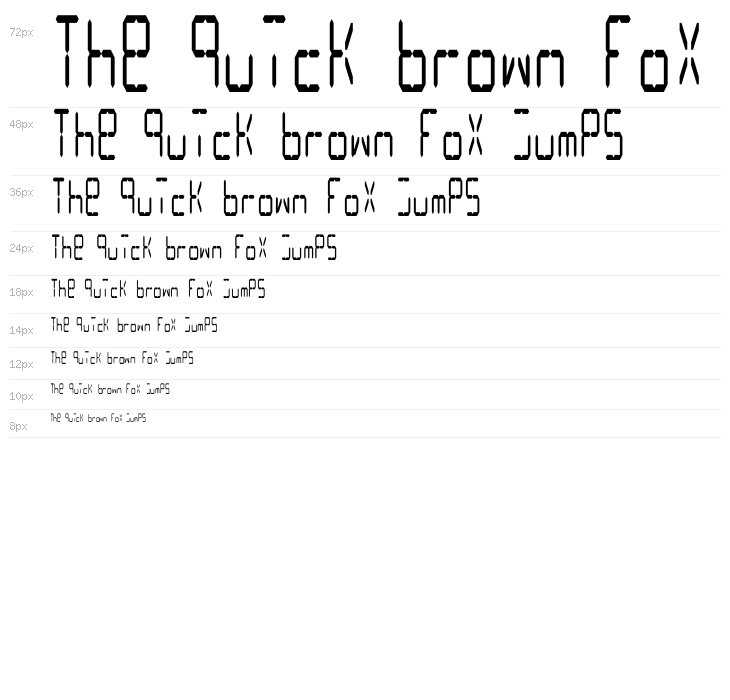 LCD Display: 14 Segment (Condensed) Waterfall