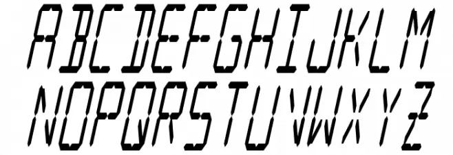 LCD Display: 14 Segment (Italic Condensed) Шрифта ВЕРХНИЙ