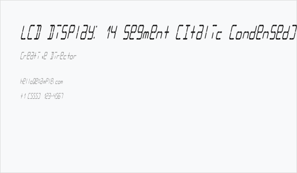 LCD Display: 14 Segment (Italic Condensed) Business Card