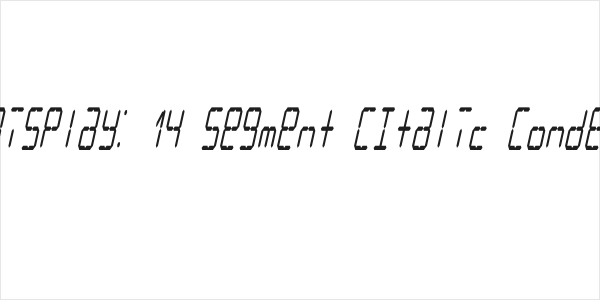 LCD Display: 14 Segment (Italic Condensed) Logo