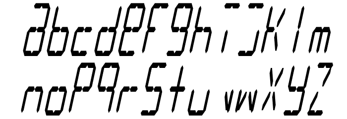 LCD Display: 14 Segment (Italic Condensed) Font LOWERCASE
