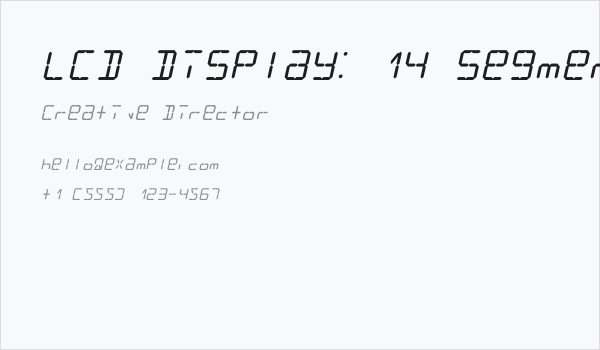 LCD Display: 14 Segment (Italic) Business Card
