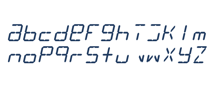 LCD Display: 14 Segment (Italic) Lowercase