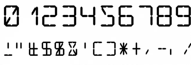 LCD Display: 14 Segment Font OTHER CHARS