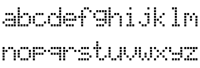 LCD-Display-Grid Font LOWERCASE