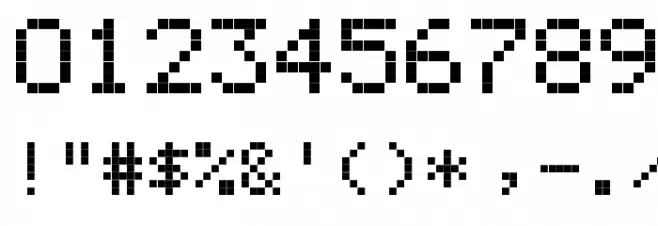 LCD PC Font Alte caractere