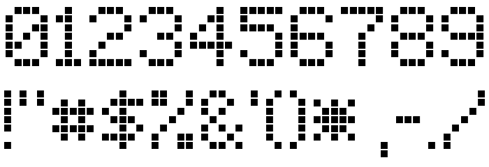 LCDDot Regular Font OTHER CHARS